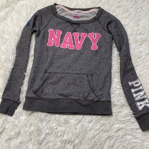Pink Victoria’s Secret | Military Navy Sweatshirt